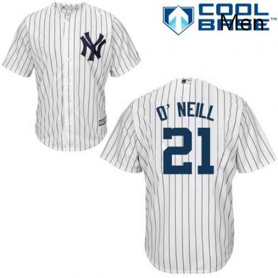 Mens Majestic New York Yankees 21 Paul ONeill Replica White Home MLB Jersey